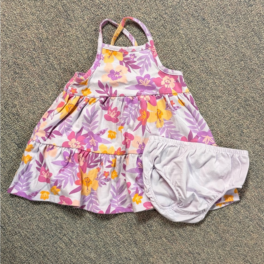Cat & Jack Floral Diaper Cover Set - Purple and Yellow